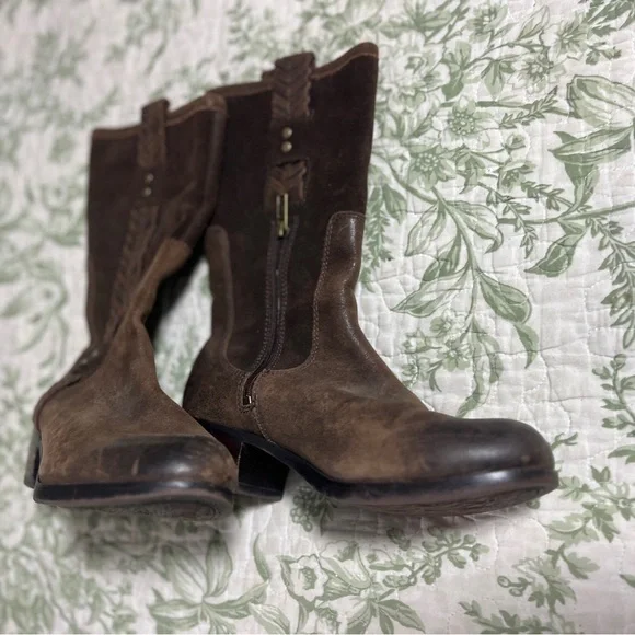 UGG Brown Leather/Suede Western Cowboy Riding Boots Size 6.5 Women High Top - Picture 3 of 13